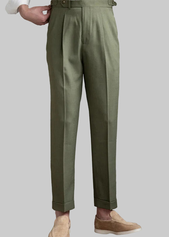 Men's High-Waisted Straight Cut Pants – Lightweight and Breathable