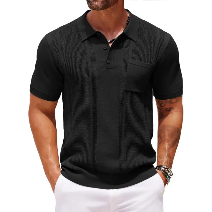 Polo Uomo in Maglia Fine – Bordini a Costine e Pannelli Testurizzati