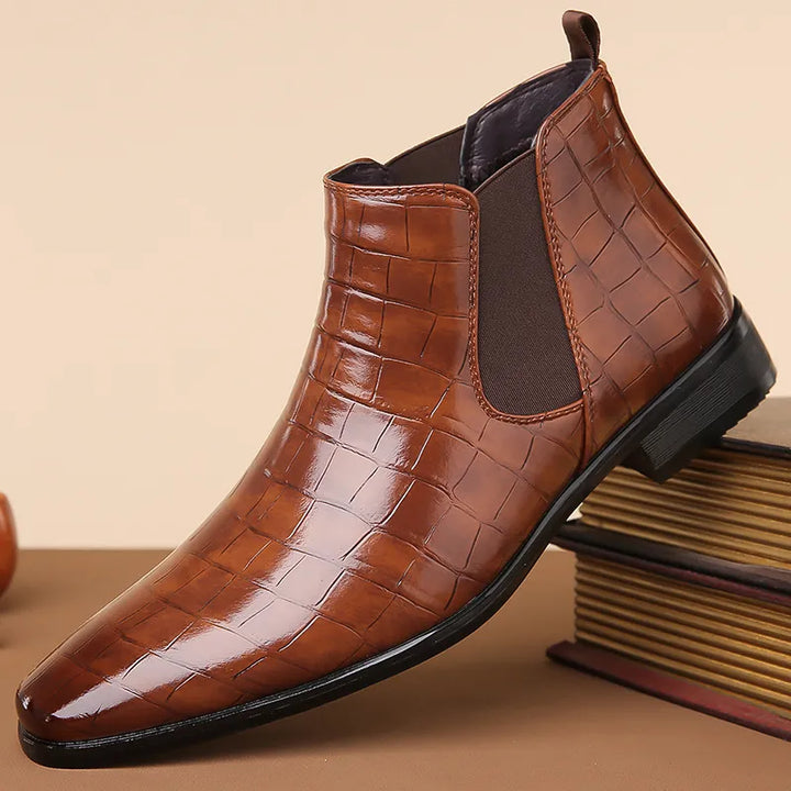 Bottines Chelsea Homme – Finition Brillante, Style Moderne