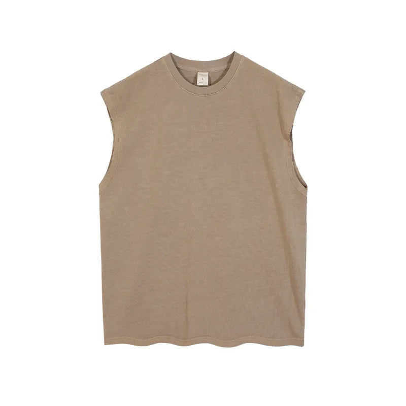 Herren Baumwolltanktop – Rundhalsausschnitt Ärmellos