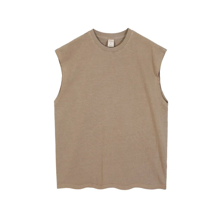 Herren Baumwolltanktop – Rundhalsausschnitt Ärmellos