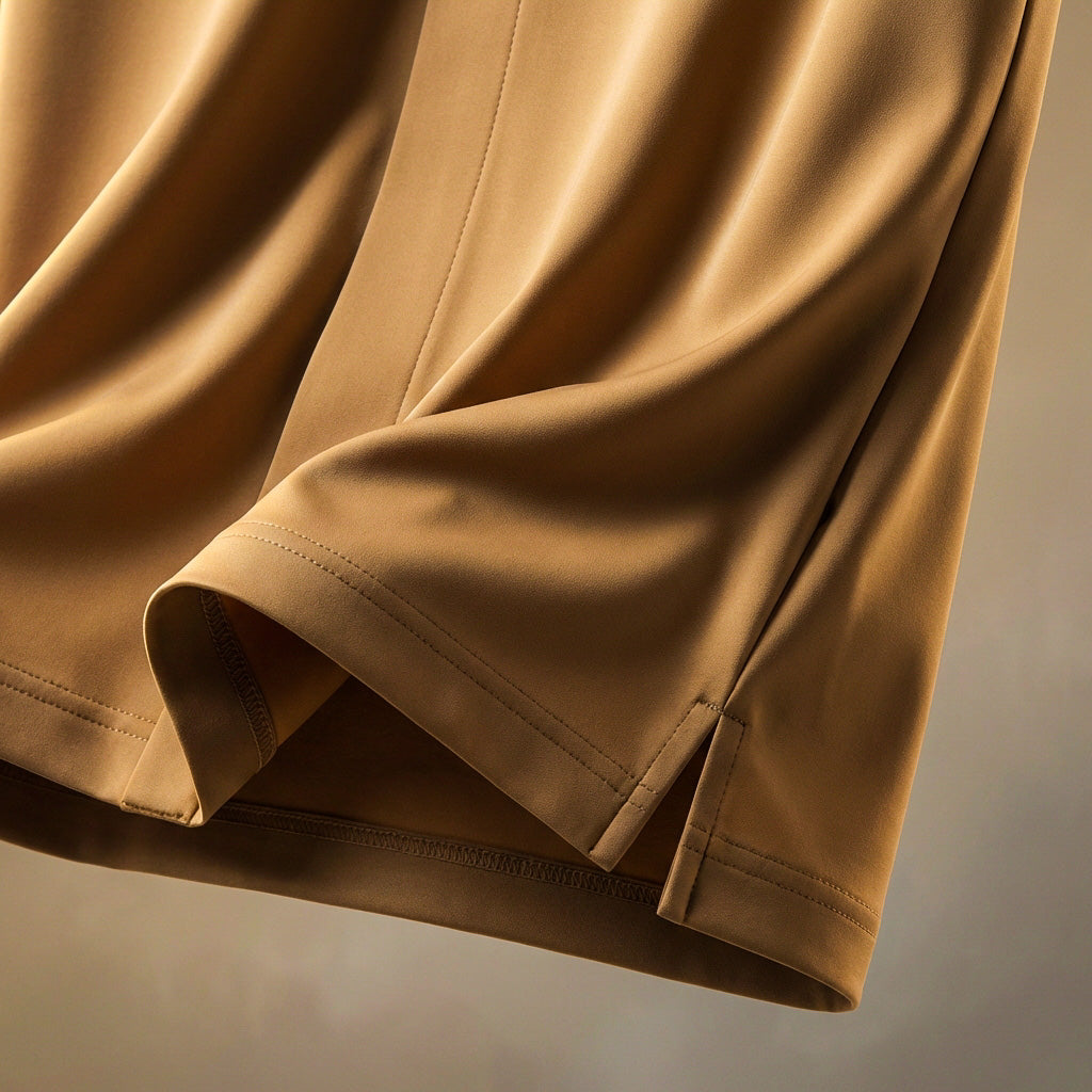 Herren-Set aus Hemd und Hose aus seidigem Stoff – lässiger Schnitt