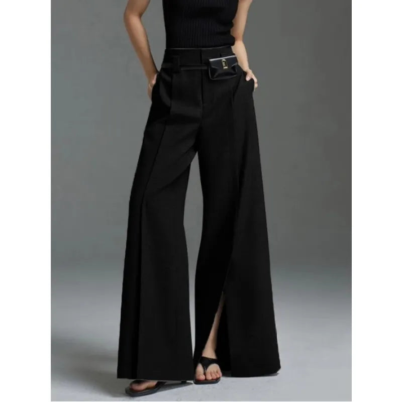 Pantalon Femme évasé à fentes – Coupe fluide élégante