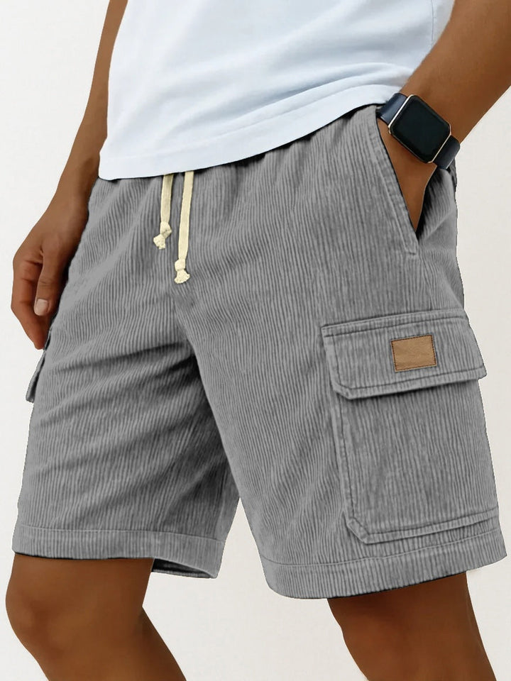 Short Cargo Homme en Velours Côtelé – Taille Élastiquée avec Cordon