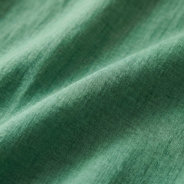 Leinen-Bluse mit Knöpfen für Damen – Peter-Pan-Kragen lockerer Schnitt