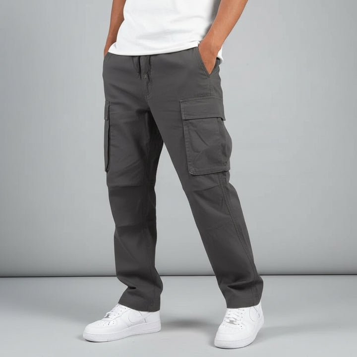 Pantalon Cargo Homme – Coupe Ample, Taille Cordon, Multi-poches