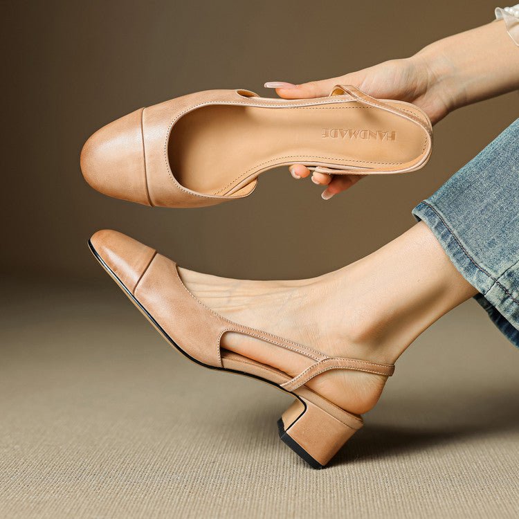 Décolleté donna slingback in pelle – Punta a mandorla elegante