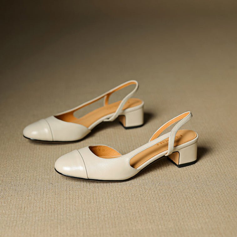Décolleté donna slingback in pelle – Punta a mandorla elegante