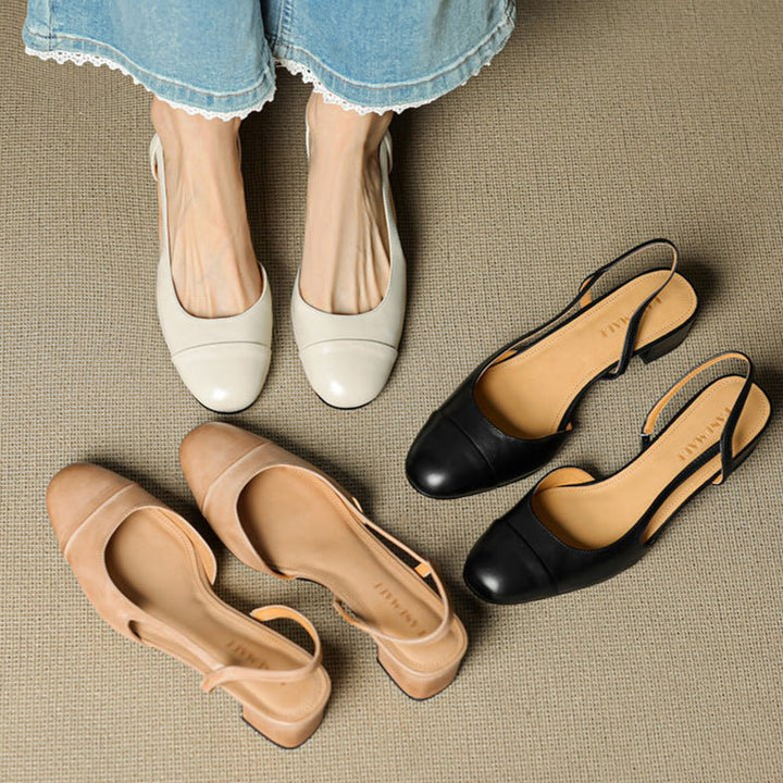Décolleté donna slingback in pelle – Punta a mandorla elegante