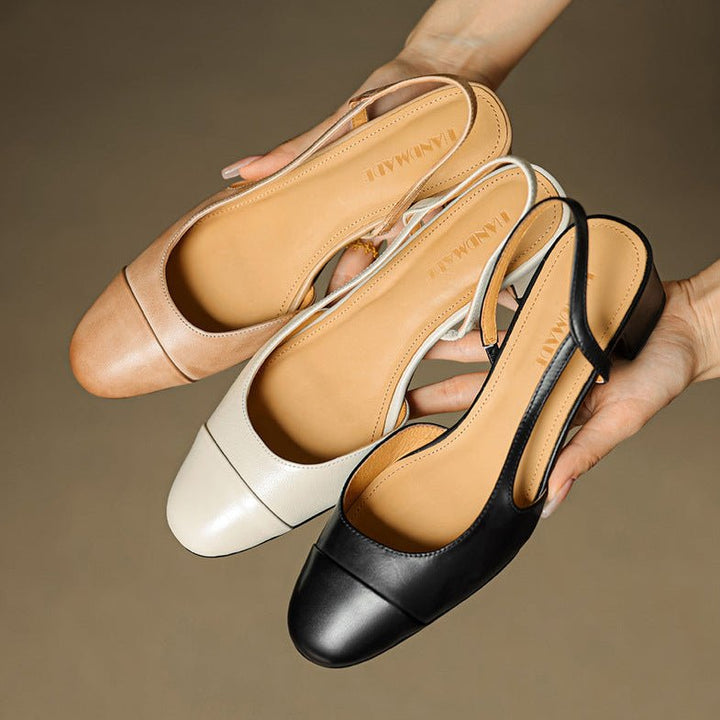 Décolleté donna slingback in pelle – Punta a mandorla elegante