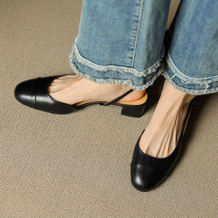 Décolleté donna slingback in pelle – Punta a mandorla elegante
