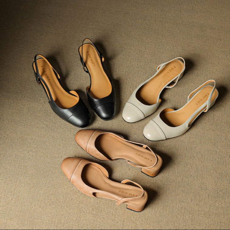 Décolleté donna slingback in pelle – Punta a mandorla elegante