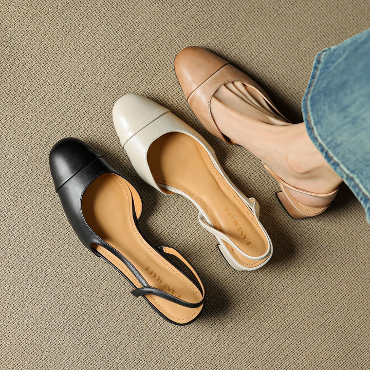 Décolleté donna slingback in pelle – Punta a mandorla elegante