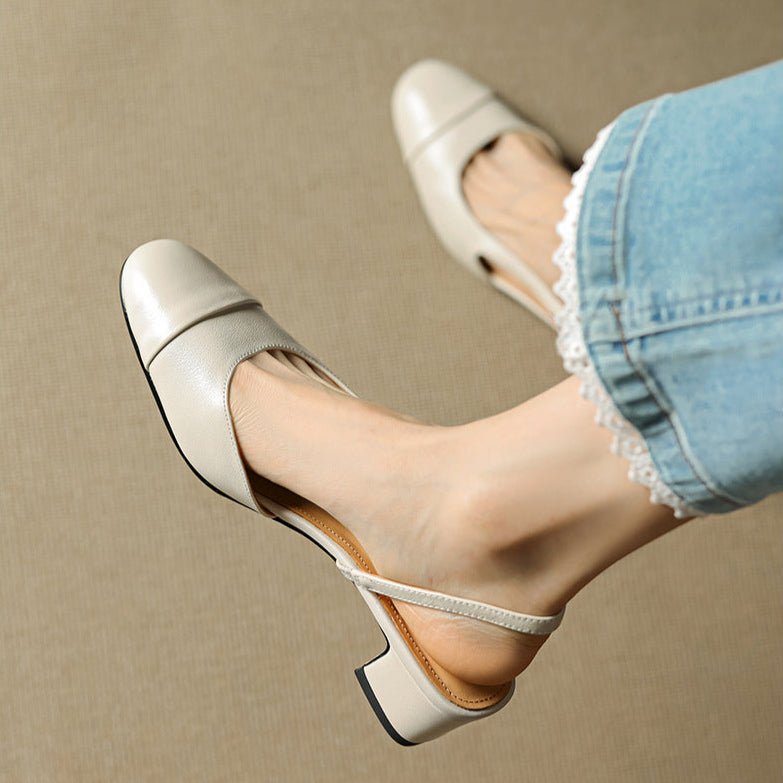 Décolleté donna slingback in pelle – Punta a mandorla elegante