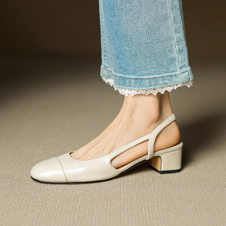 Décolleté donna slingback in pelle – Punta a mandorla elegante