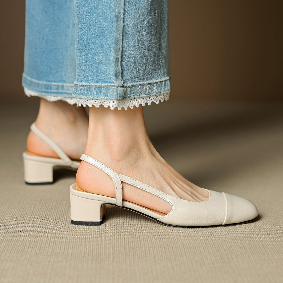 Décolleté donna slingback in pelle – Punta a mandorla elegante