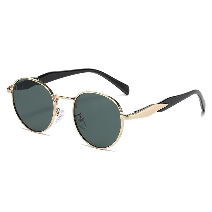 Runde Damen-Sonnenbrille – Metallgestell UV-Schutz