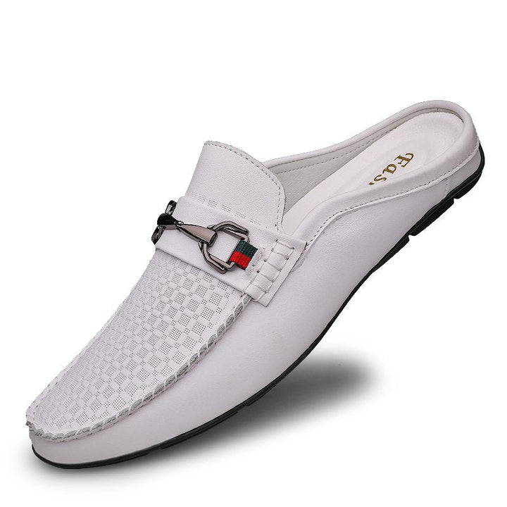Mocassini mule uomo in pelle di vitello – Slip-on retrò senza retro