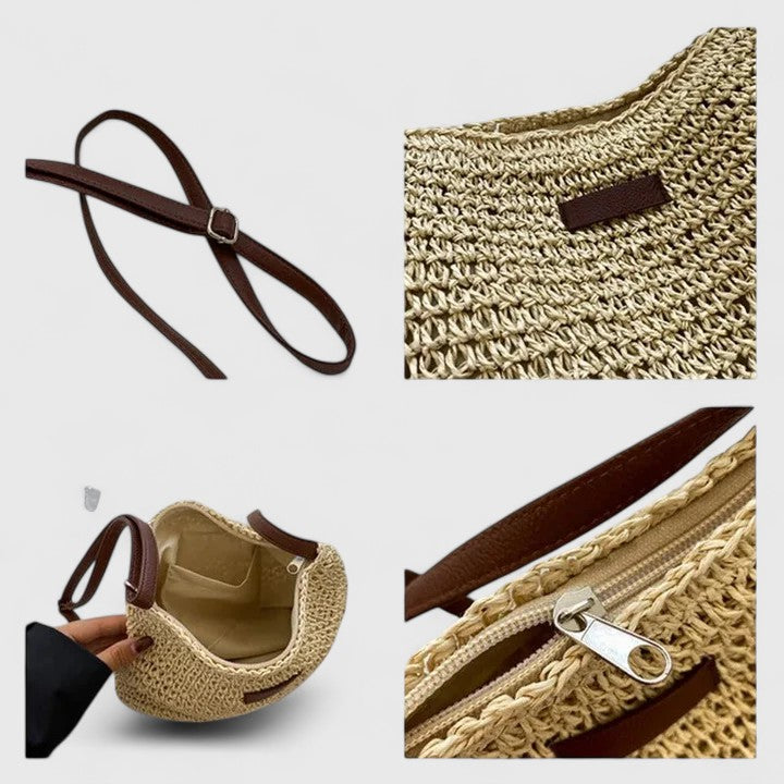 Woven Straw Shoulder Bag for Women – Can Be Worn on Shoulder or Crossbody