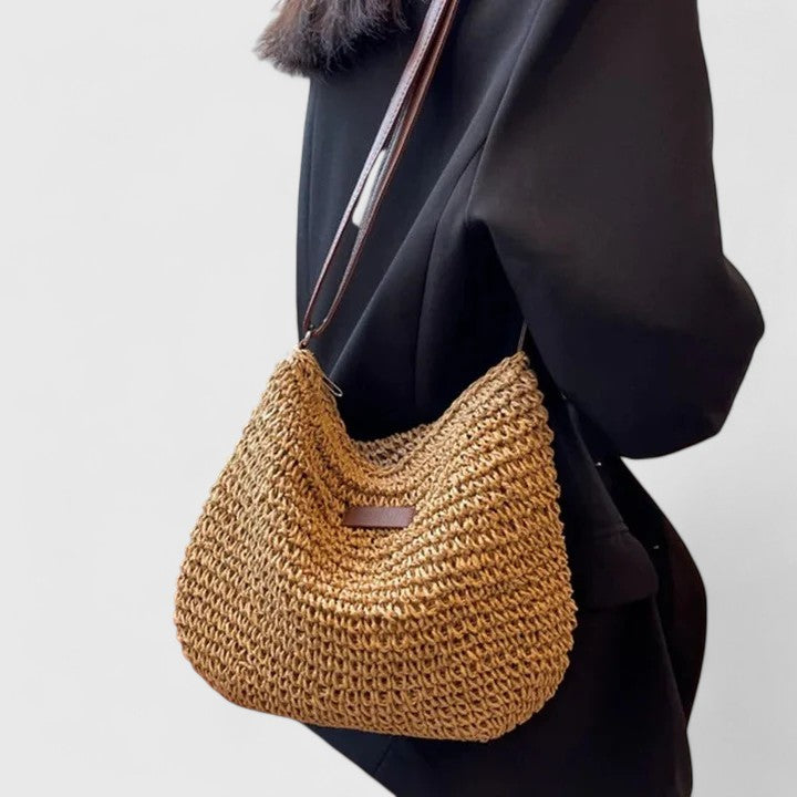 Woven Straw Shoulder Bag for Women – Can Be Worn on Shoulder or Crossbody