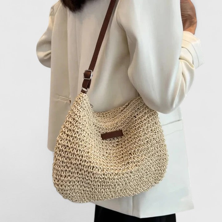 Woven Straw Shoulder Bag for Women – Can Be Worn on Shoulder or Crossbody
