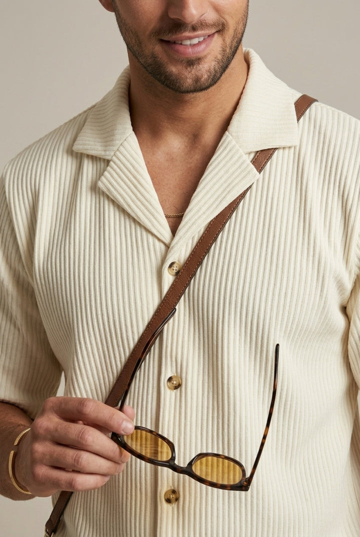Completo Uomo Due Pezzi Costellato – Camicia a Maniche Corte e Pantaloni con Coulisse