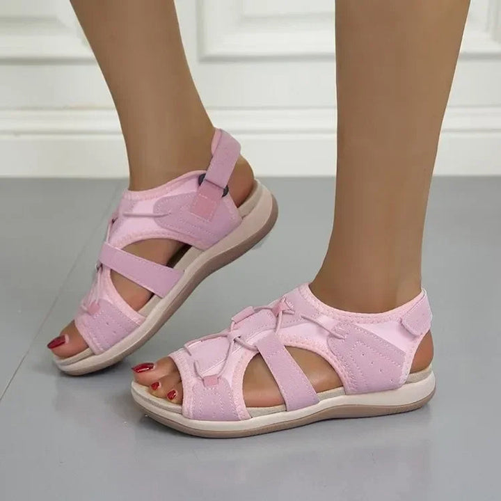 Sandali con zeppa ortopedici donna – chiusura a strappo suola imbottita