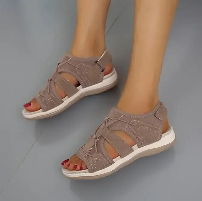 Sandali con zeppa ortopedici donna – chiusura a strappo suola imbottita