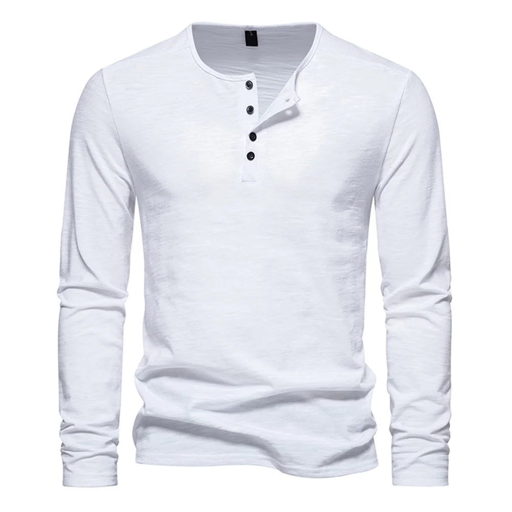 Herrenlangarmshirt mit Knöpfen – technisches Mischgewebe, raffinierter Casual-Look