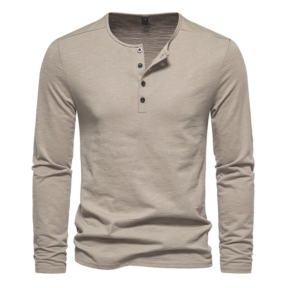 Herrenlangarmshirt mit Knöpfen – technisches Mischgewebe, raffinierter Casual-Look