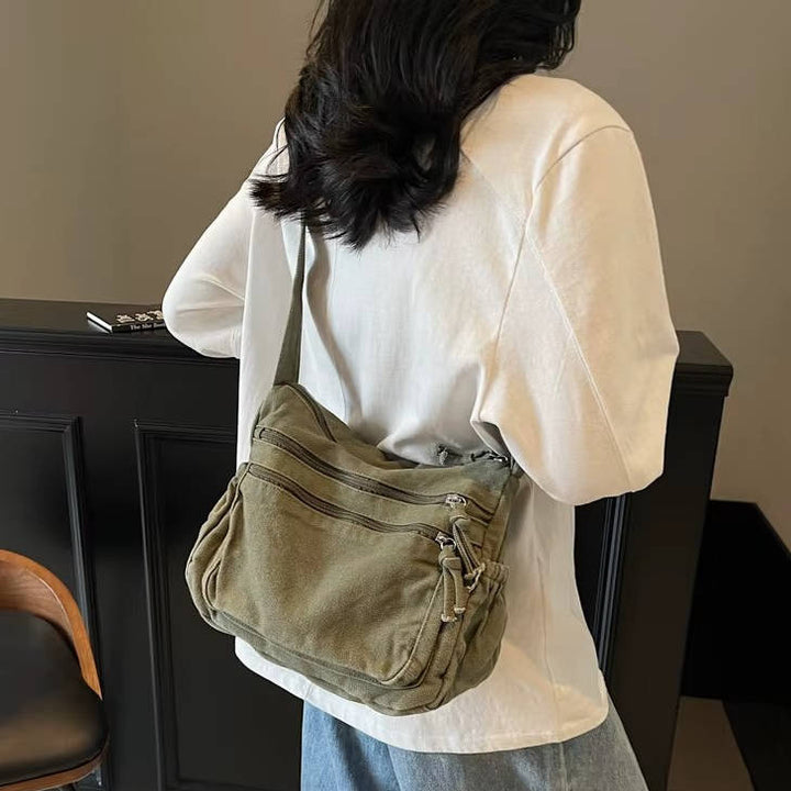 Borsa a tracolla da donna in tela – Multi-tasche regolabile