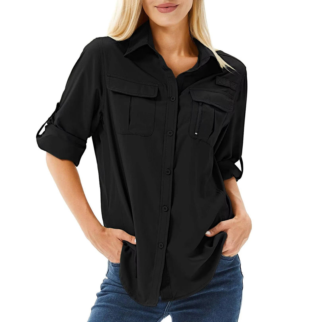 Women's Safari Utility Shirt – Roll-Up Sleeves Casual Fit