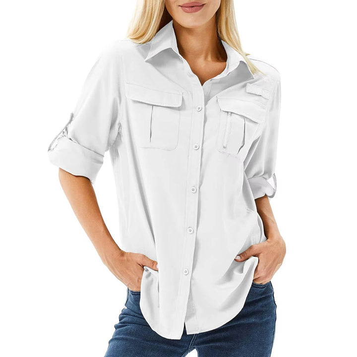 Women's Safari Utility Shirt – Roll-Up Sleeves Casual Fit