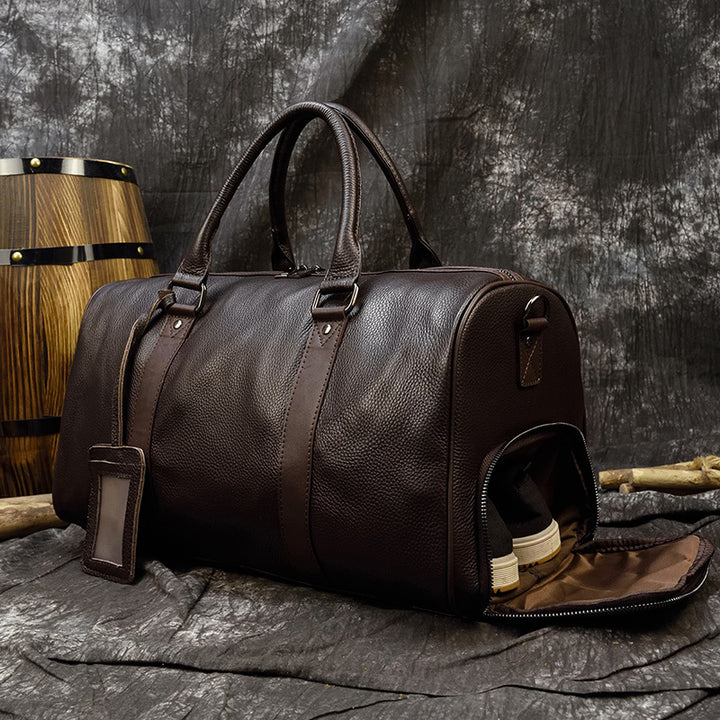 Borsa da viaggio uomo in pelle – Borsone strutturato con tracolla removibile