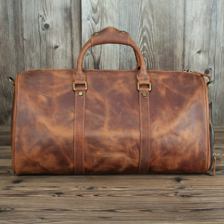 Borsa da viaggio uomo in vera pelle – scomparto per scarpe e tracolla