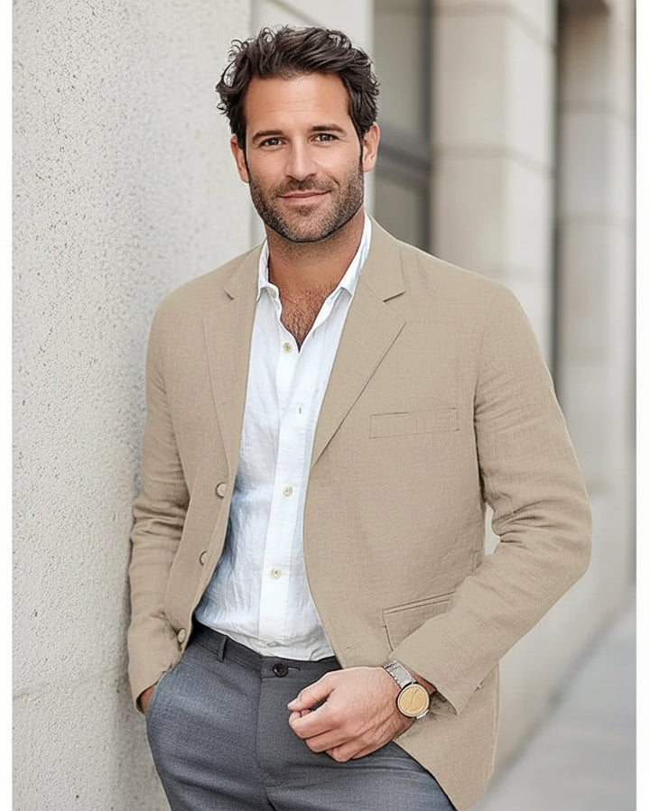 Veste Homme Lin Coton – Coupe Déstructurée Rétro