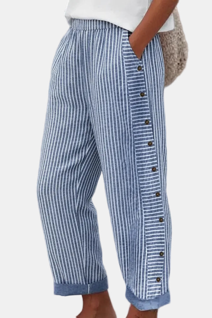 Damen Skinny Hose mit Print – Elastischer Bund im urbanen Stil