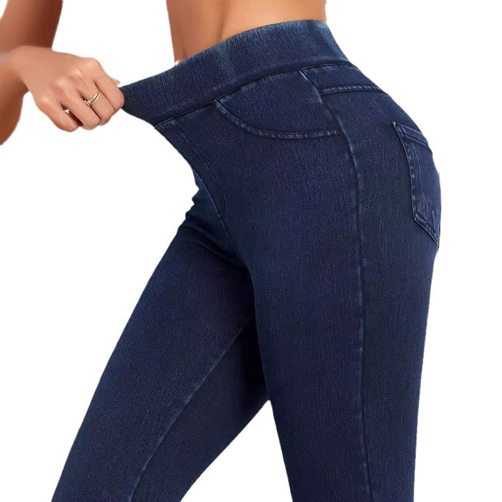High Waist Skinny Jeggings for Women – Stretch Denim-Style Pants Without Zipper