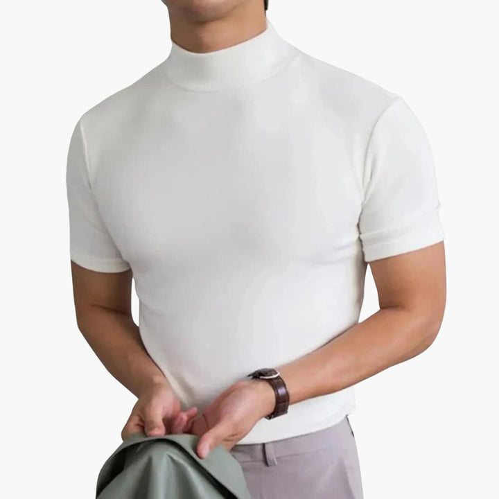 T-Shirt Col Montant Homme – Coupe Slim Manches Courtes