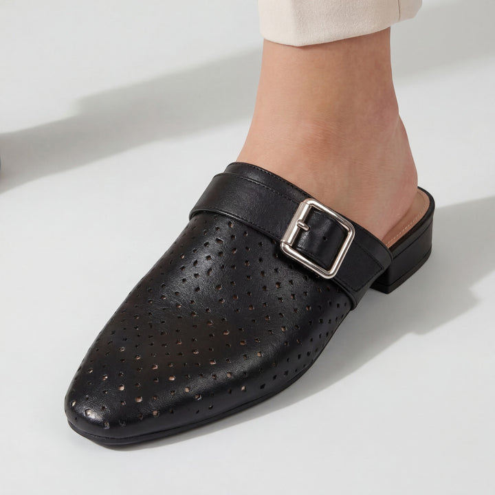 Damen Mules aus Leder – Einziger Schnallenriemen