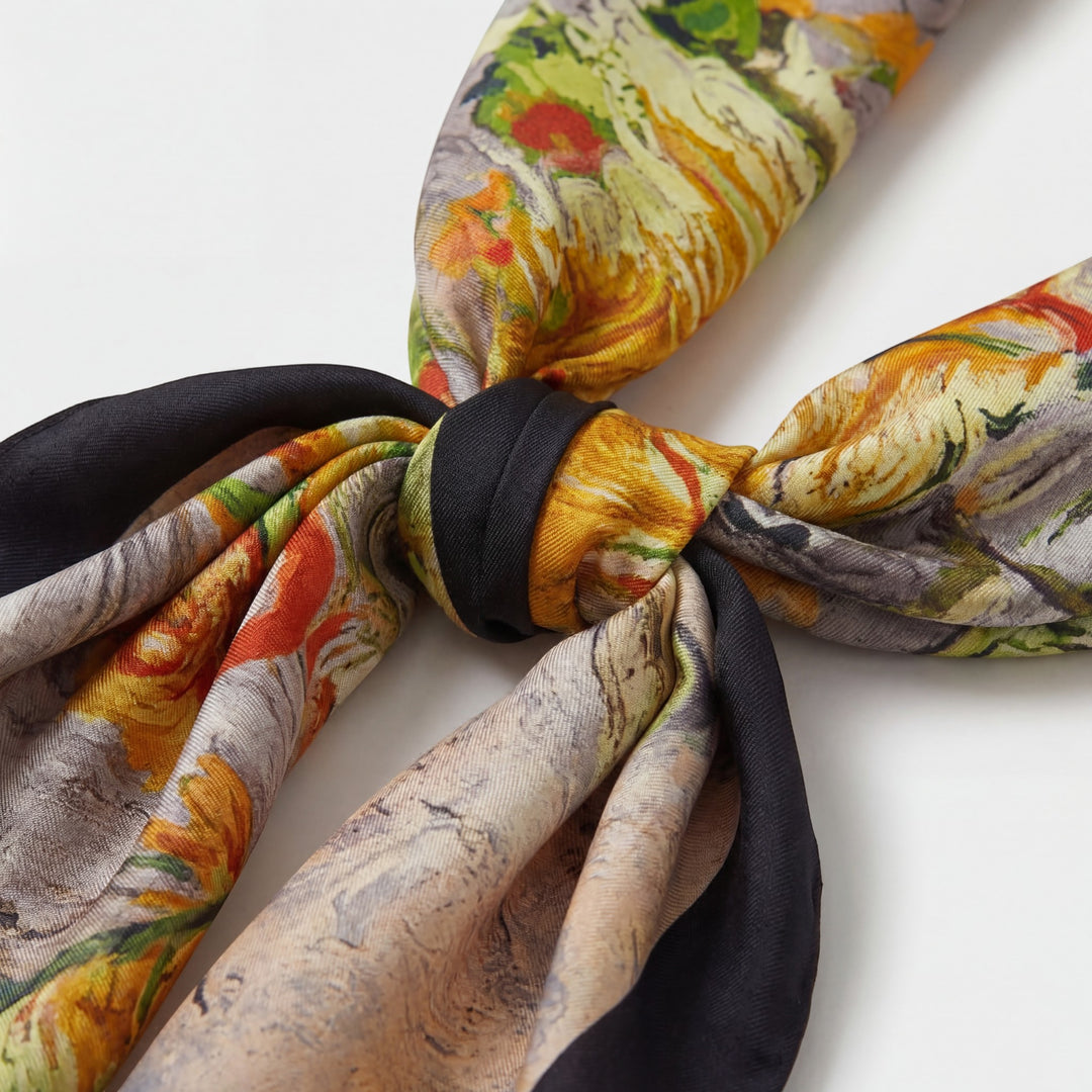 Foulard carré donna in satin di seta – Sciarpa elegante versatile