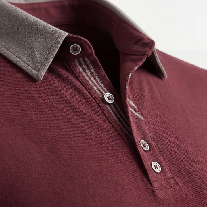 Polo uomo in cotone – Maniche lunghe collo classico