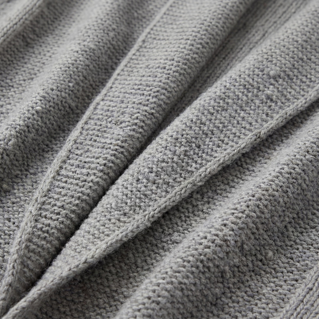 Damen Cardigan aus gemischtem Acrylstrick – Fledermausärmel, weiter offener Schnitt