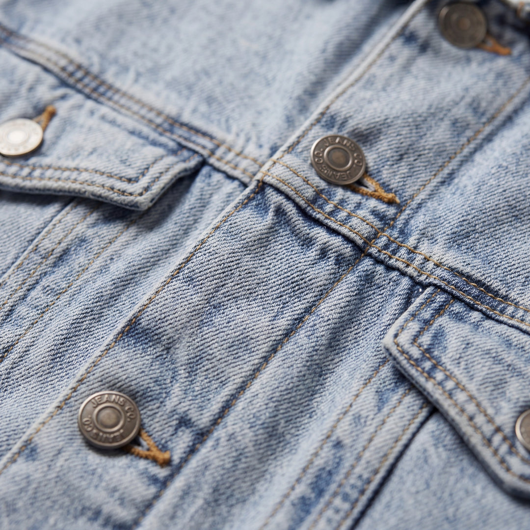 Herren-Jeansjacke aus Baumwollmischung – Relaxed Fit Schnitt