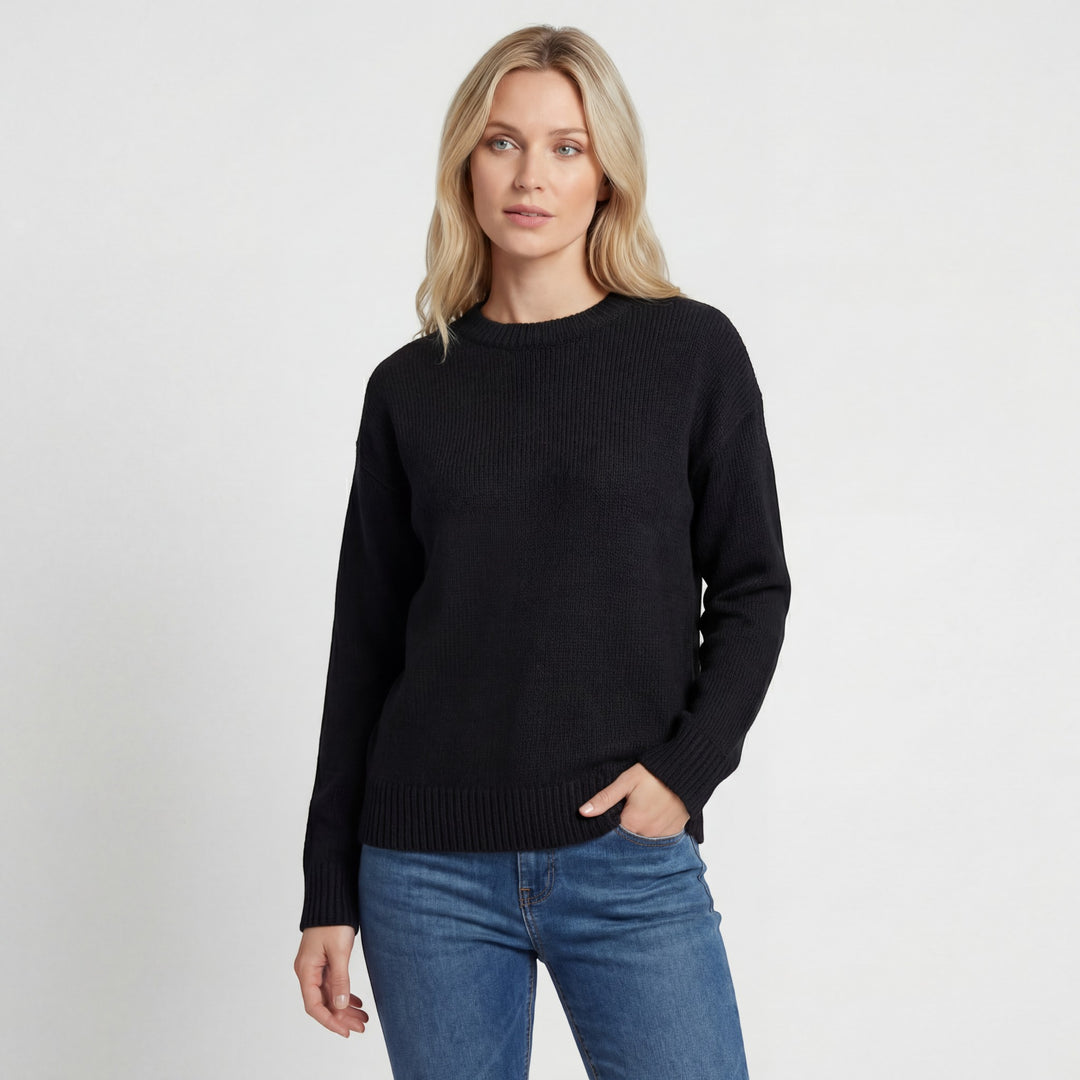 Pullover Damen Rundhalsausschnitt – Weite Passform | Weiches Fleecefutter