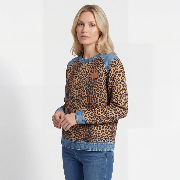 Sweatshirt Damen Rundhalsausschnitt – Reguläre Passform Lange Ärmel | Baumwollmischung