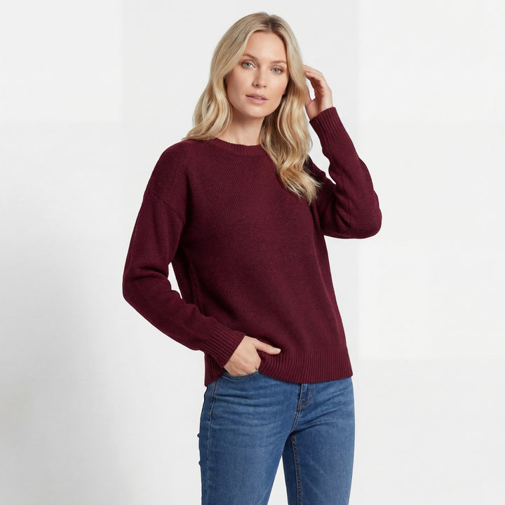 Pullover Damen Rundhalsausschnitt – Weite Passform | Weiches Fleecefutter