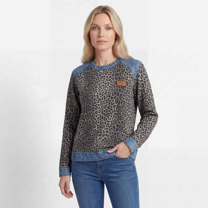 Sweatshirt Damen Rundhalsausschnitt – Reguläre Passform Lange Ärmel | Baumwollmischung