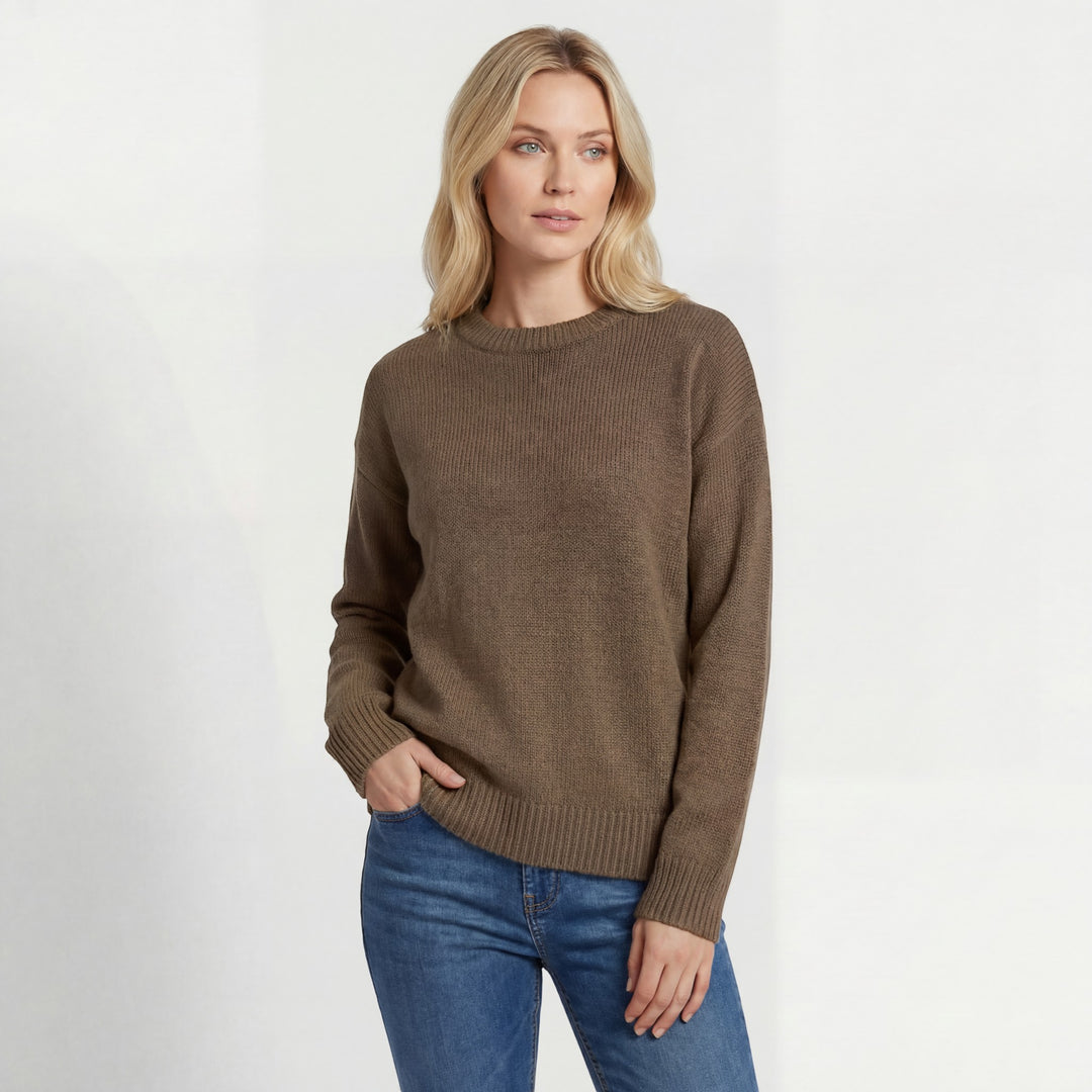 Pullover Damen Rundhalsausschnitt – Weite Passform | Weiches Fleecefutter