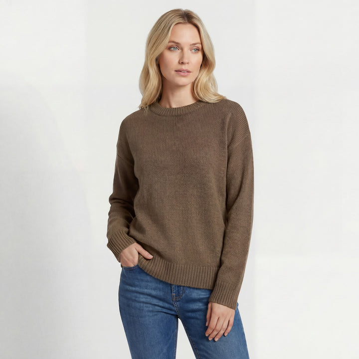 Pullover Damen Rundhalsausschnitt – Weite Passform | Weiches Fleecefutter